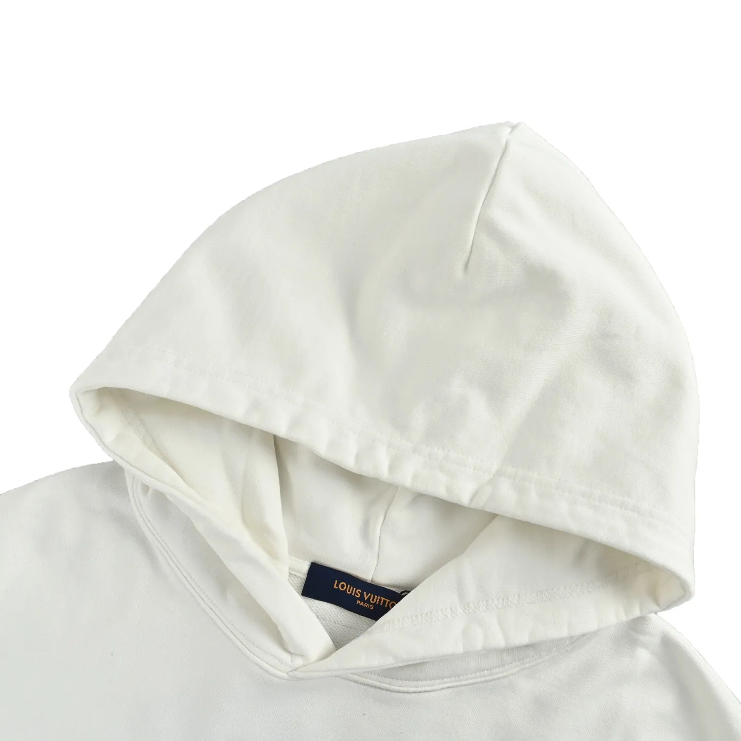 Louis Vuitton/Louis Vuitton denim patch embroidery washed ripped hole hooded sweatshirt
